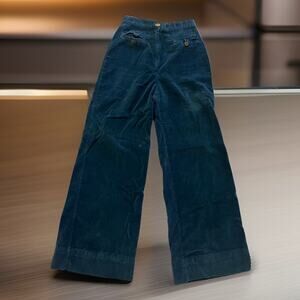 VTG 70s Flare Pants Bell Bottoms Mens 30x27 Blue Corduroy USA JC Penny